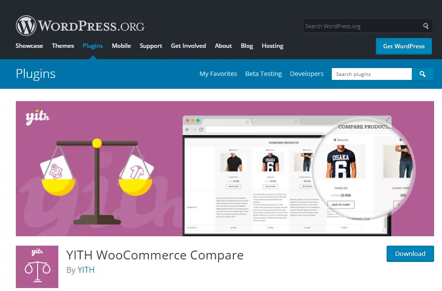 افزونه مقایسه محصولات ووکامرس YITH WooCommerce Compare