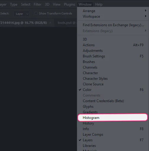 آموزش تصویری پنل هیستوگرام Histogram در فتوشاپ Photoshop