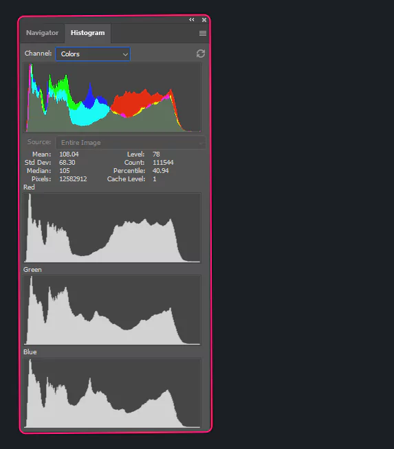 آموزش تصویری پنل هیستوگرام Histogram در فتوشاپ Photoshop