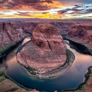 دانلود رایگان والپیپر منظره Horseshoe Bend با کیفیت 4k | کد 1455