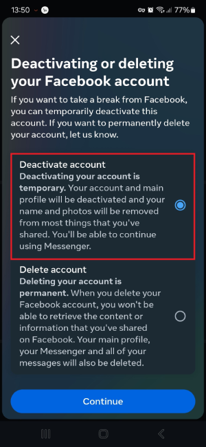 دی اکتیو کردن (Deactivate) اکانت اینستاگرام