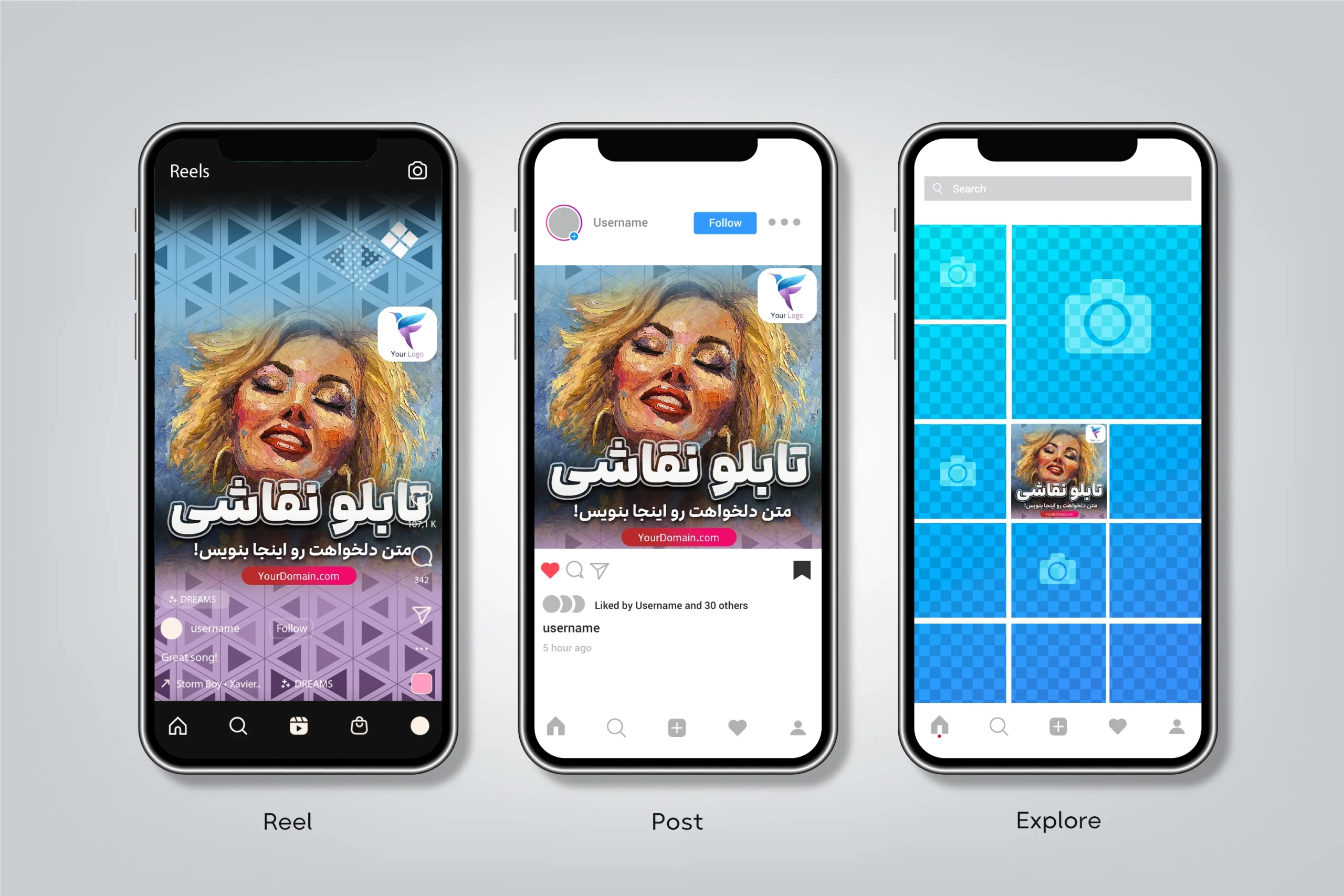 دانلود فایل آماده کاور اینستاگرام طرح هنری و گرافیکی