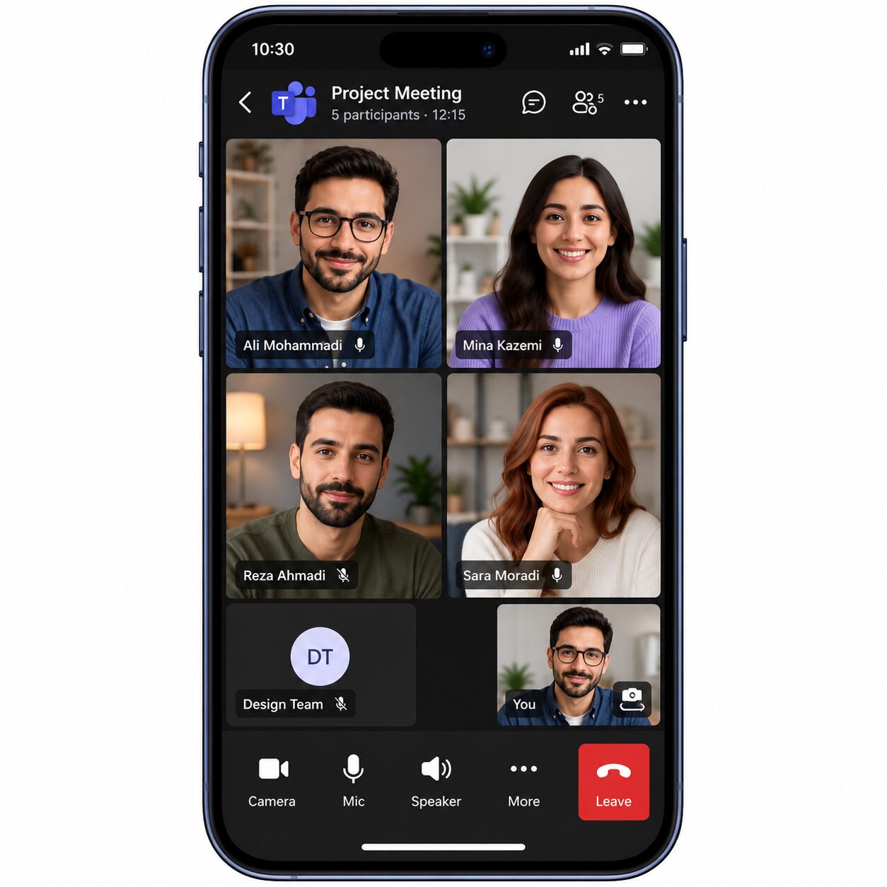 آموزش کامل استفاده از مایکروسافت تیمز 12 محیط جلسه آنلاین Microsoft Teams در گوشی اندروید یا آیفون.