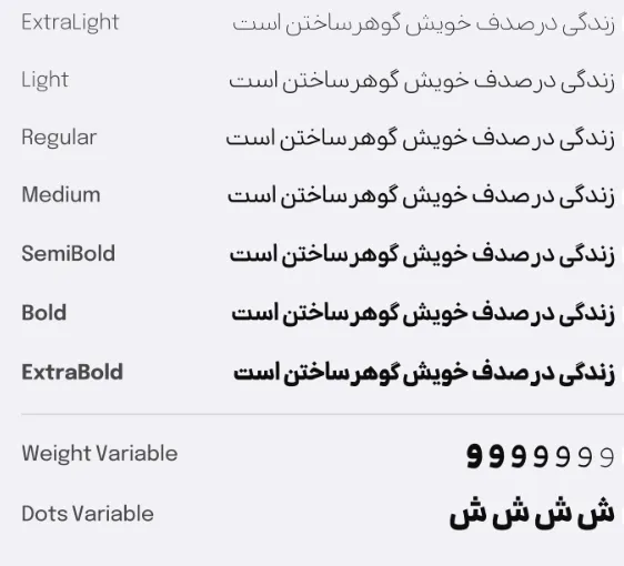 دانلود رایگان فونت نورا | وزن های فونت نورا