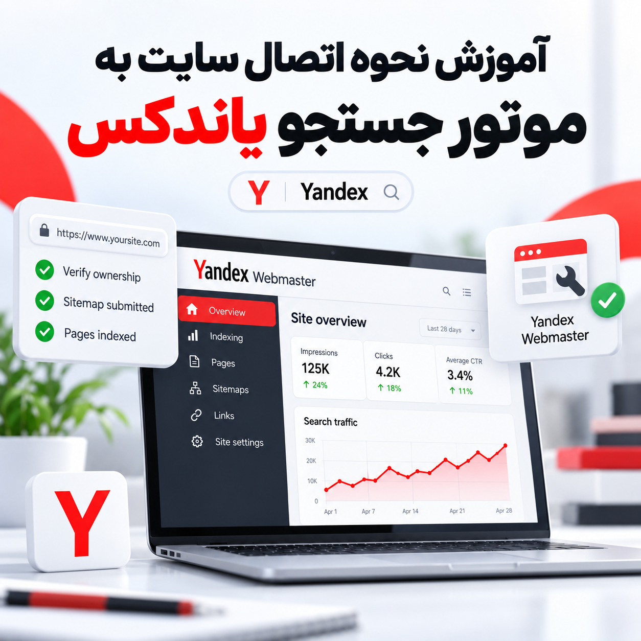 آموزش نحوه اتصال سایت به موتور جستجو یاندکس | Yandex